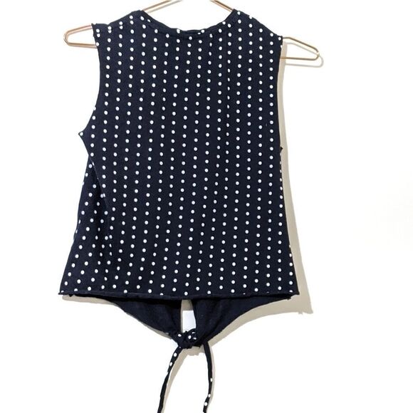 Primark Tie Front Polka Dot Tank Top Size 4 - Picture 2 of 3